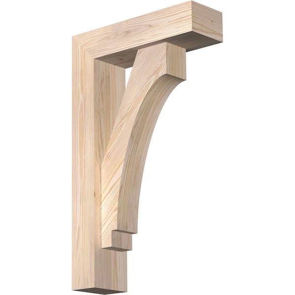 Ekena Millwork Imperial Block Smooth Bracket w/ Offset Brace, Douglas Fir, 5 1/2"W x 18"D x 30"H BKT0604X18X30IMP05SDF - main